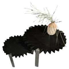 Cast Aluminum and Wood Coffee Table Set by Sergio Vulpe