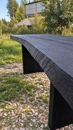 Brutalist Burnt Oak Table by Sergio Vulpe