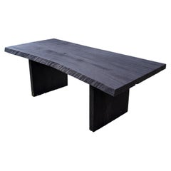 Brutalist Burnt Oak Table by Sergio Vulpe