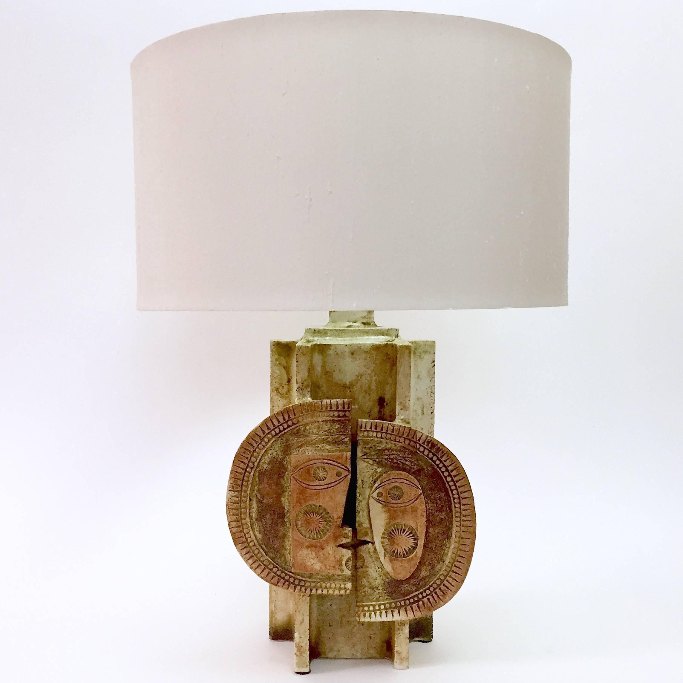 Large Ceramic Table Lamp by Roger Capron In Excellent Condition In Saint Ouen, FR