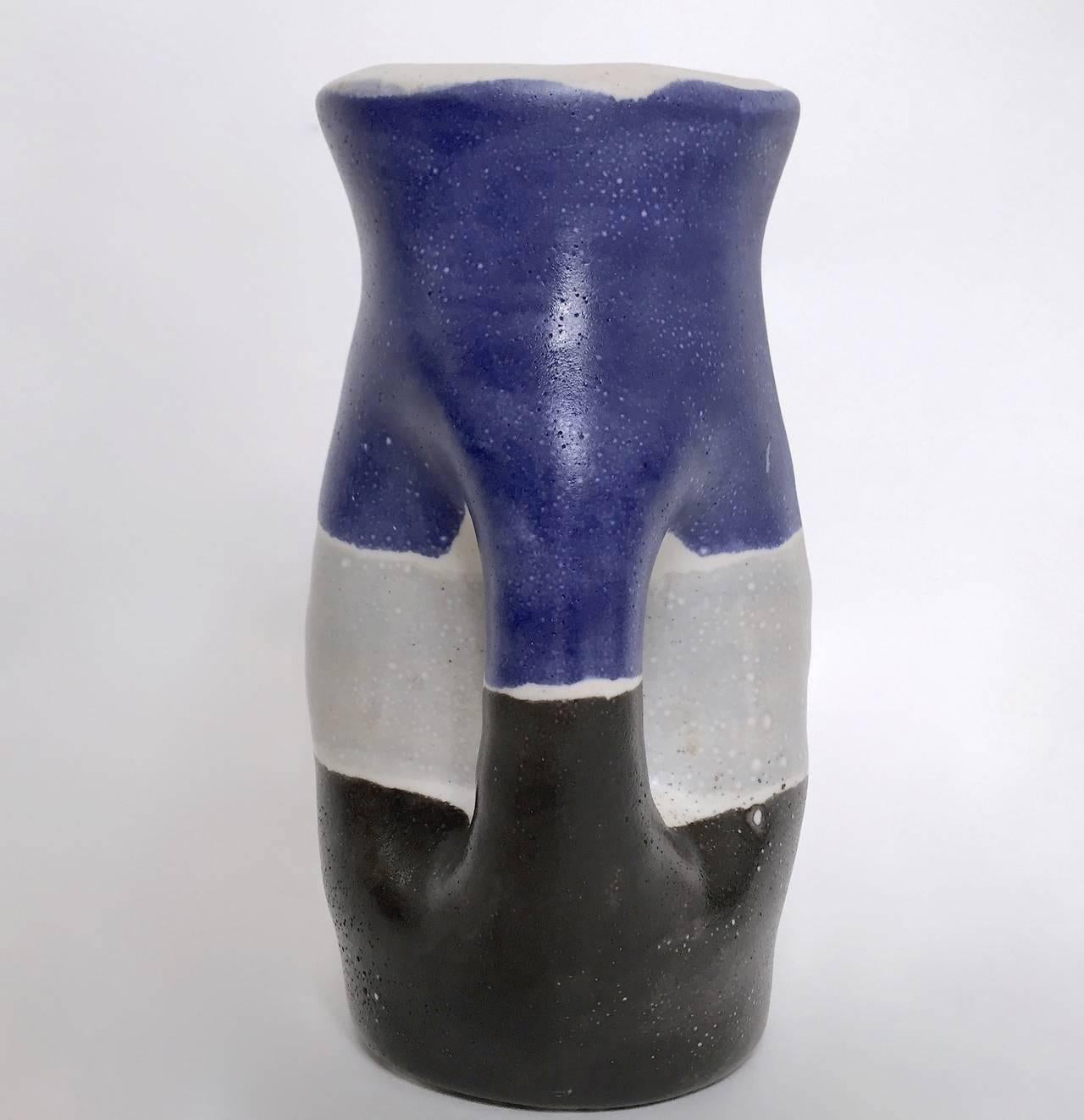 Glazed Set of Ceramic Vases by Mado Jolain