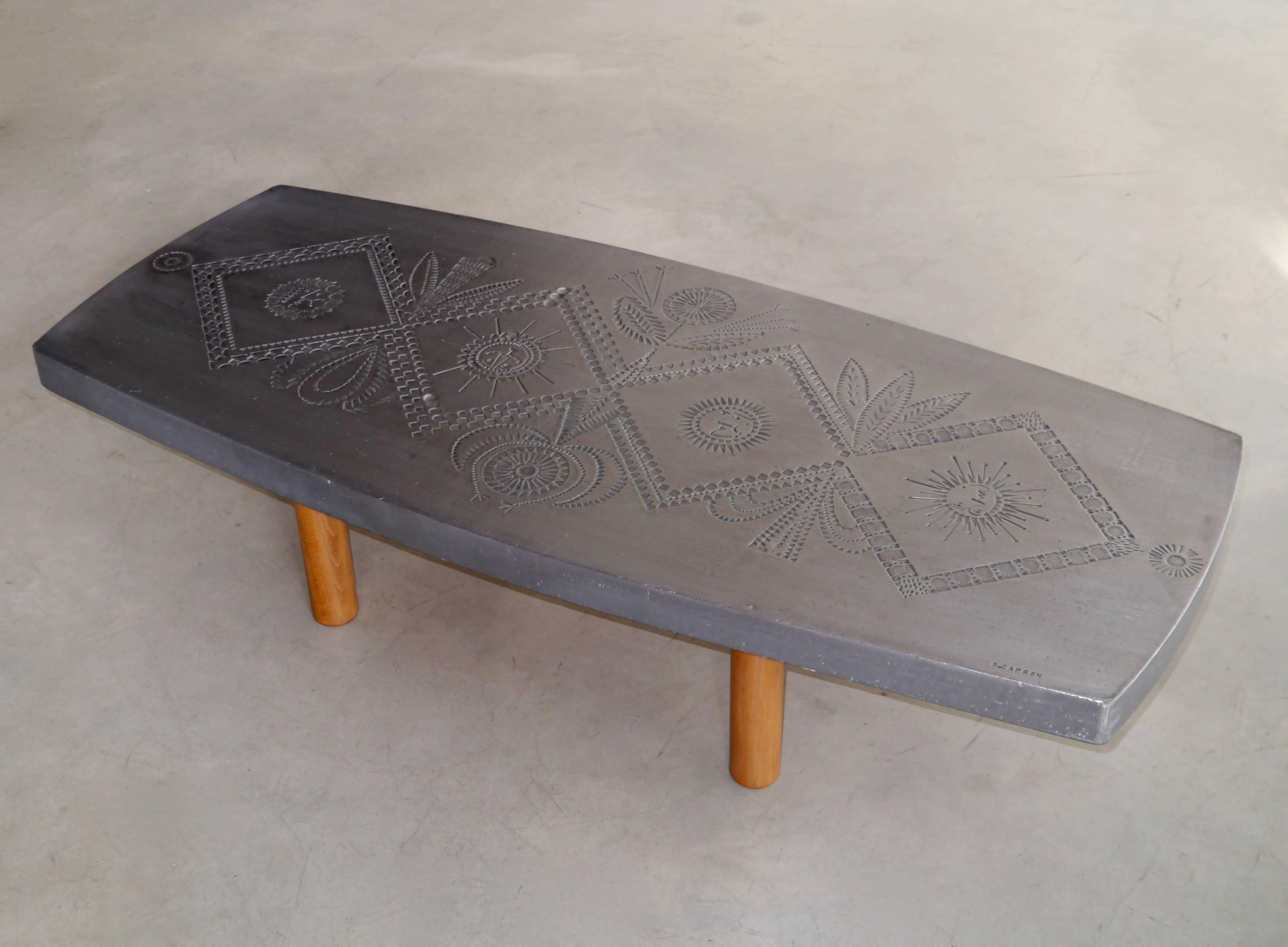 Lead Roger Capron -  Iconic Low Table - France  c. 1970