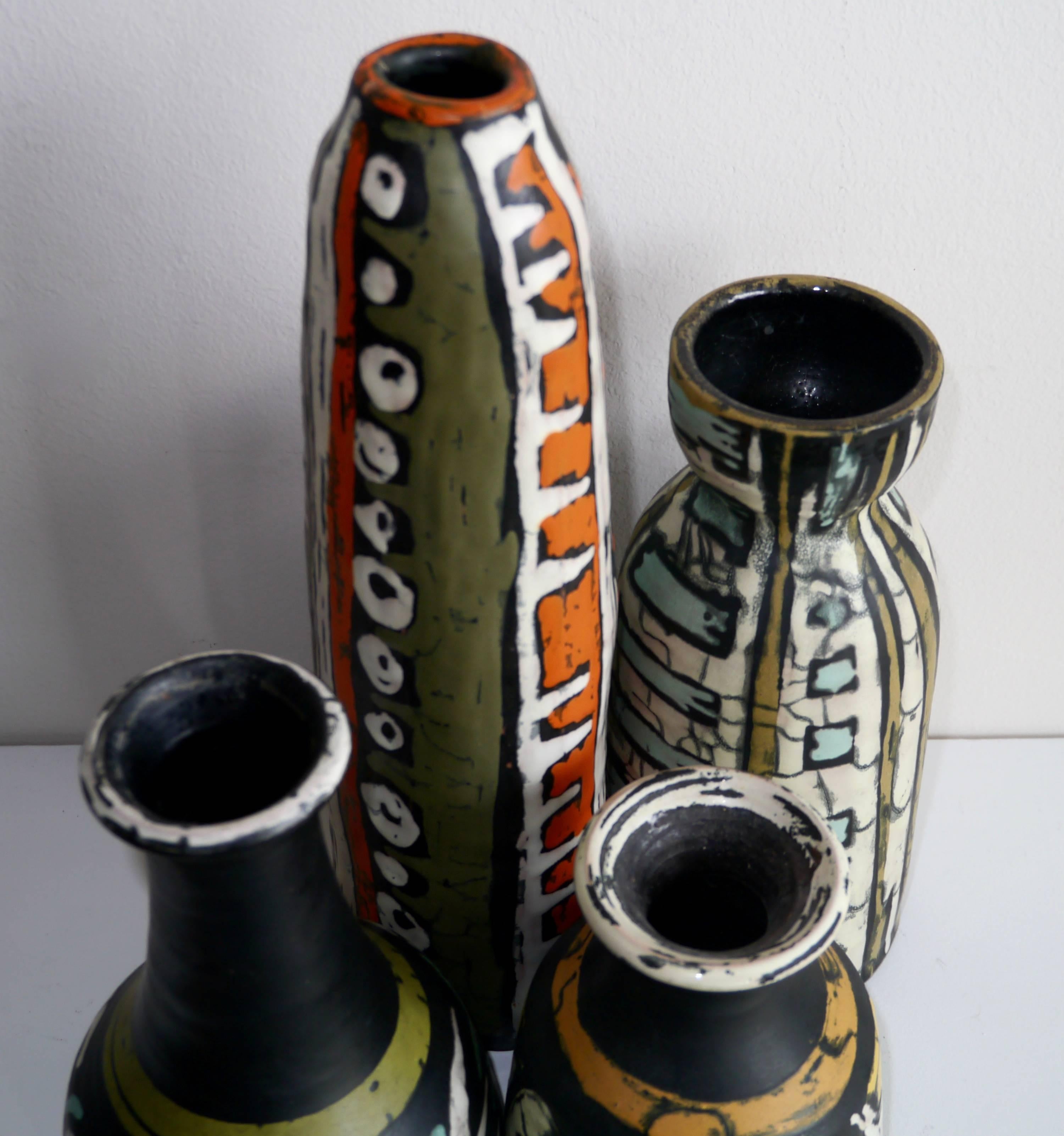 Hungarian Livia Gorka - Grouping of 4 Vases - Hungary, c. 1950 For Sale