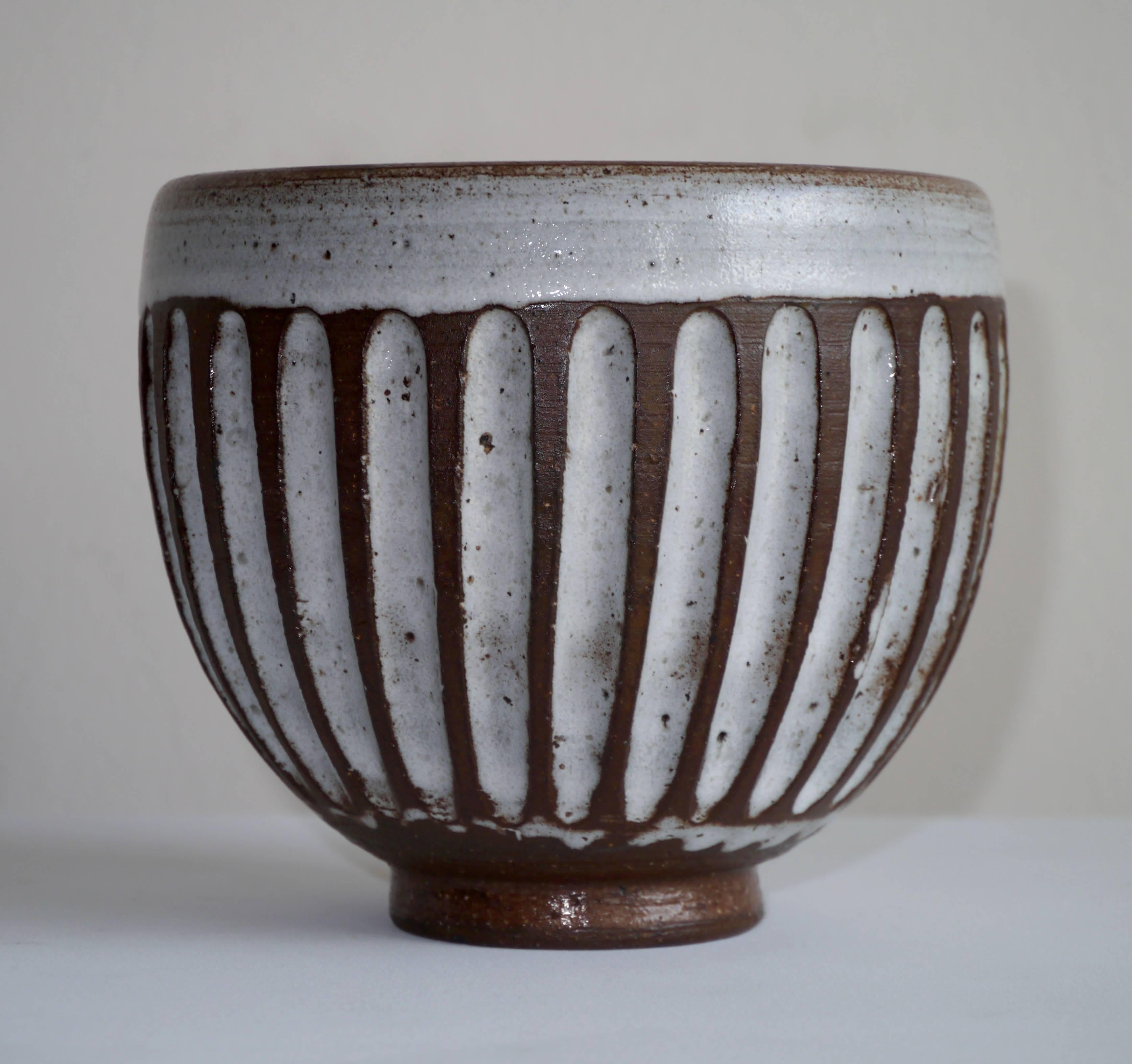 Glazed Pol Chambost - Rare Stoneware Bowl - France, c. 1960 For Sale