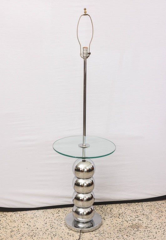 Mid-Century Modern George Kovacs Stacked Chrome Ball Floor Lamp, 1960s USA For Sale