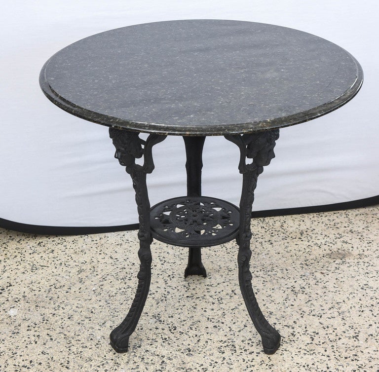 Italian Iron and Marble Cafe Table, 1970s, Italy 1