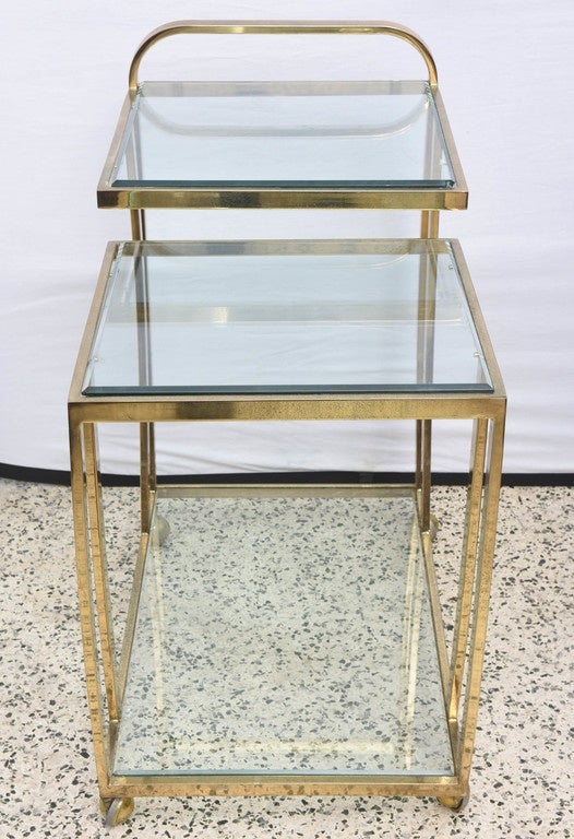 Brass Bar Cart, 1970s, USA 3