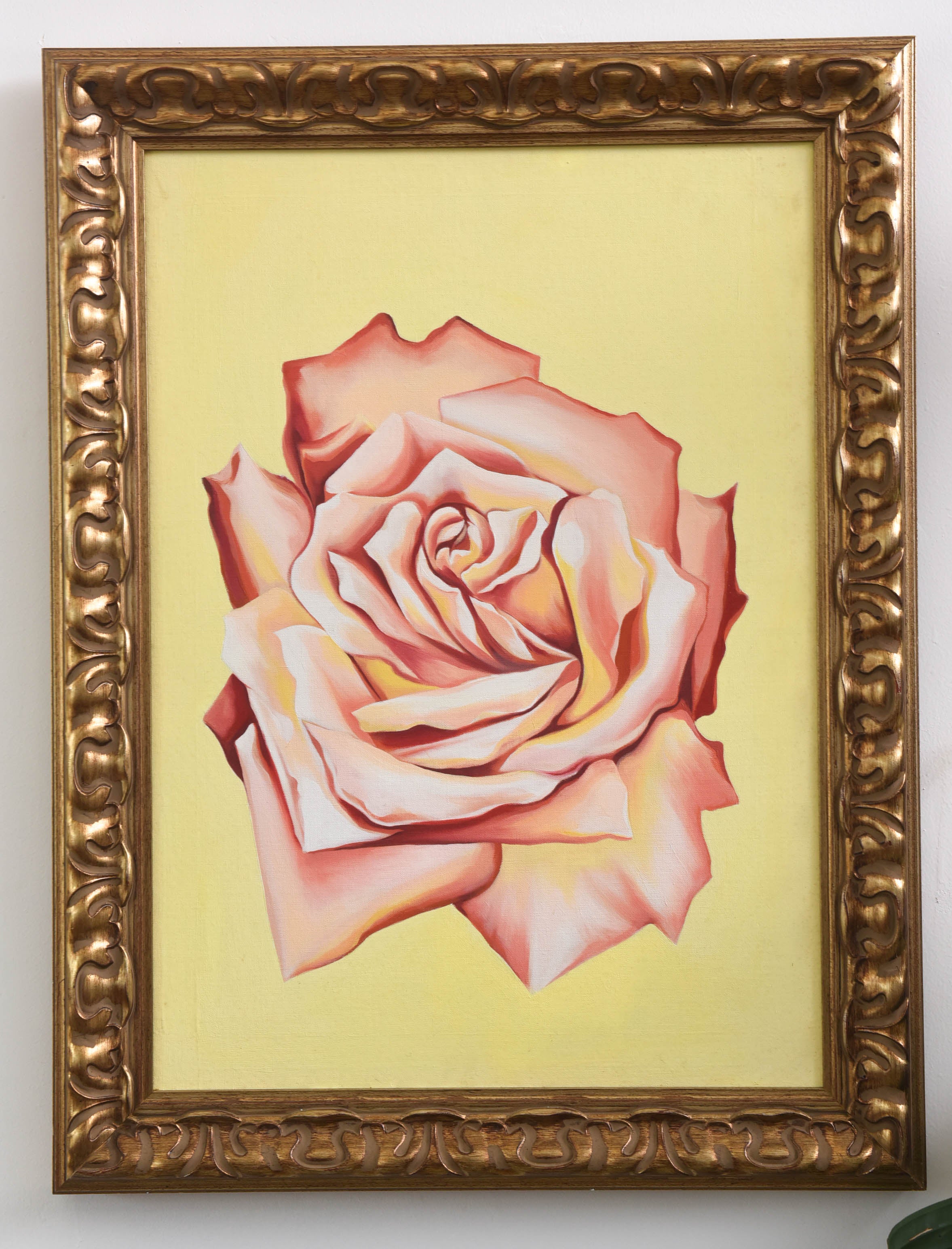 Lowell Nesbitt Oil on Canvas "Light Pink Rose, " USA 1979 Saturday  Sale