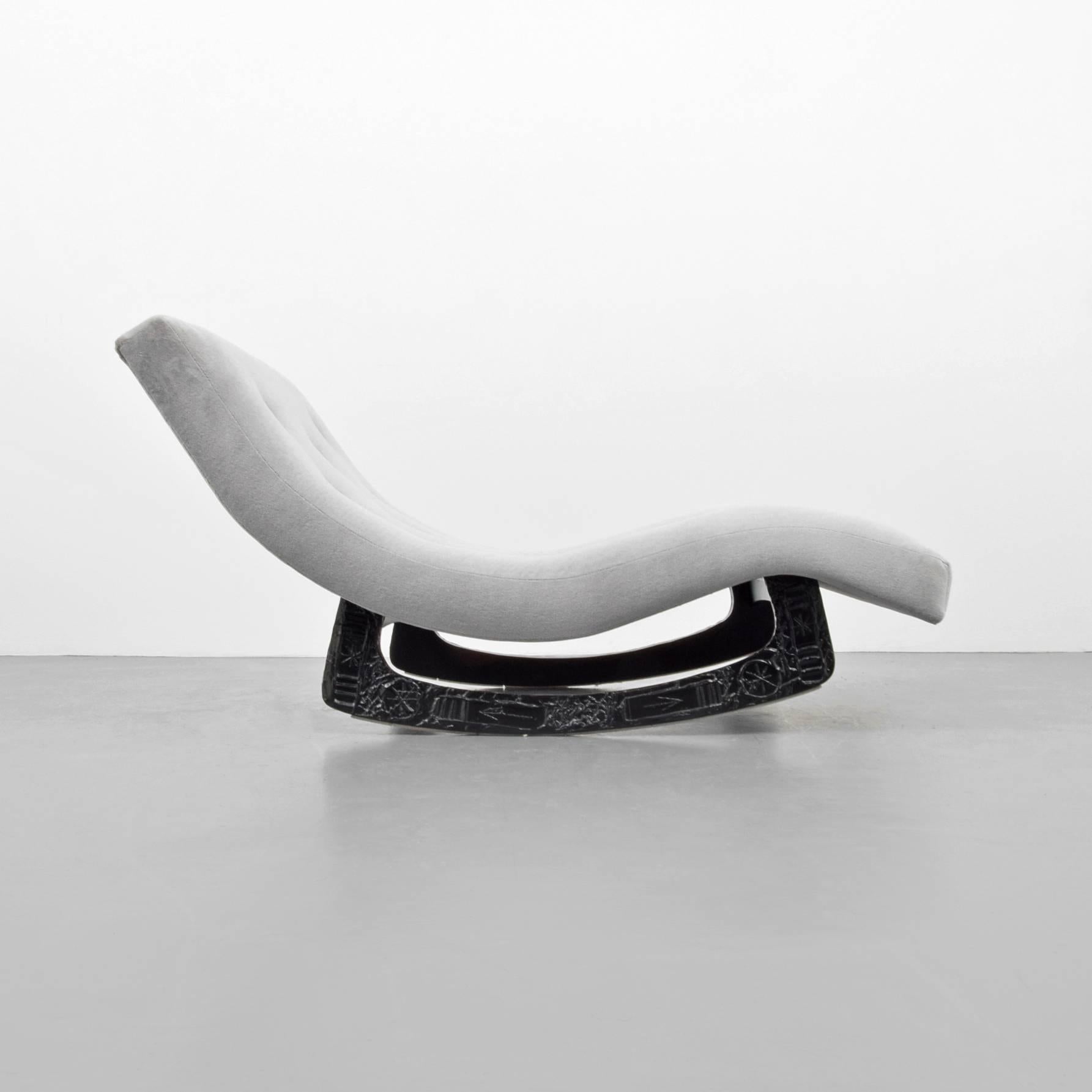 Rare Brutalist chaise/rocking lounge chair by Adrian Pearsall, 1960s, USA.