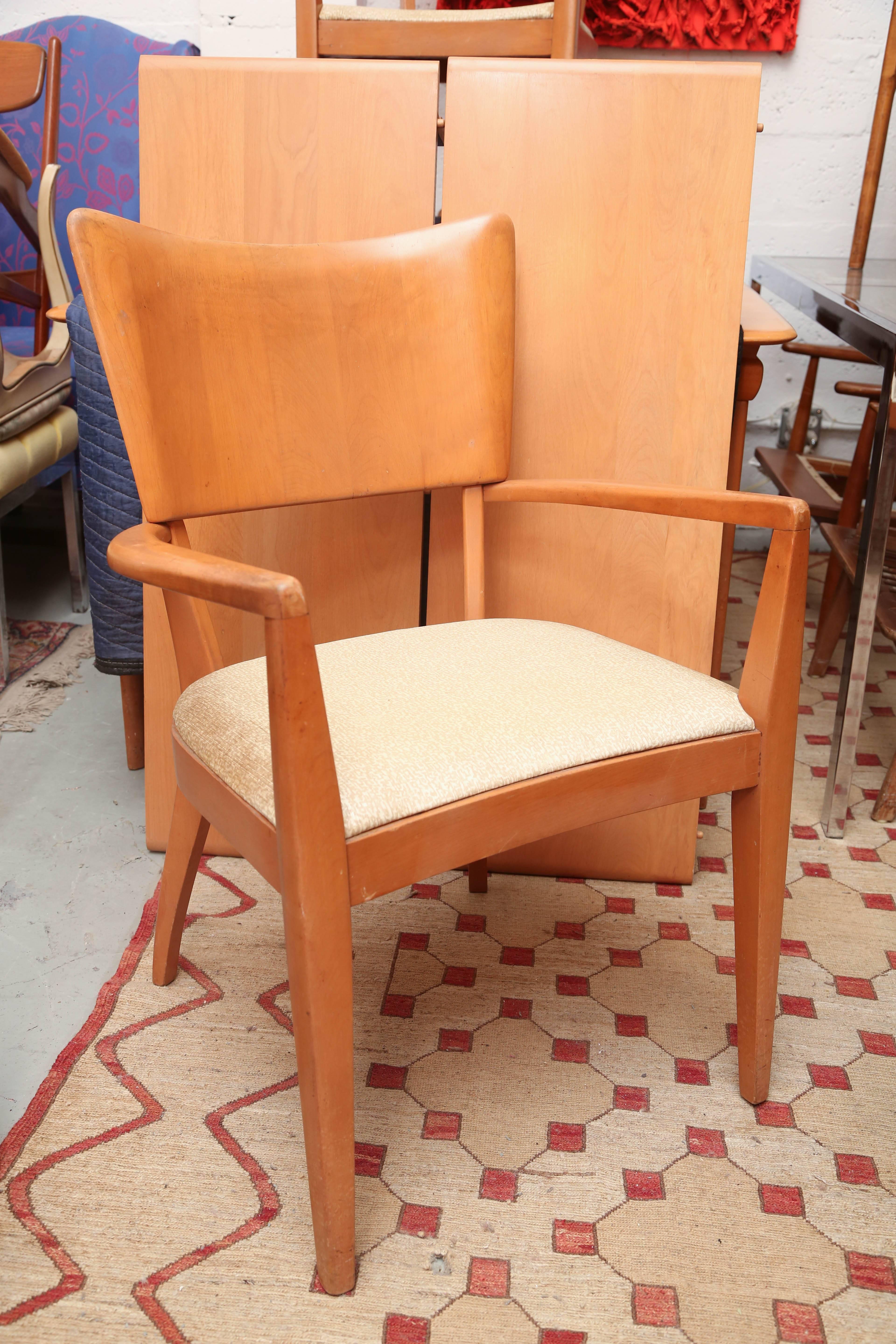 Birch Heywood-Wakefield Dining Room Set with Six Chairs, 1960s, USA