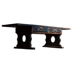 1860s Edo Japanese antique wabi sabi urushi low writing desk primitive tea table