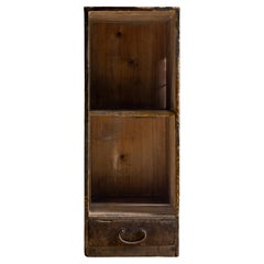 Japanese antique wooden bookcase 1898, Meiji era. wabi sabi small cabinet tansu