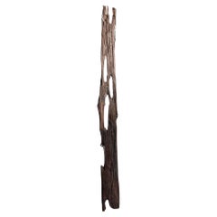 wabi sabi reclaimed boat wood wall decor, bamboos engraved. circa 1870s-1920s