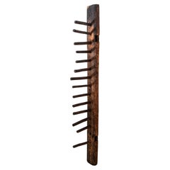 Batteur à grains japonais en bois - outil agricole antique, œuvre d'art wabi sabi, mingei