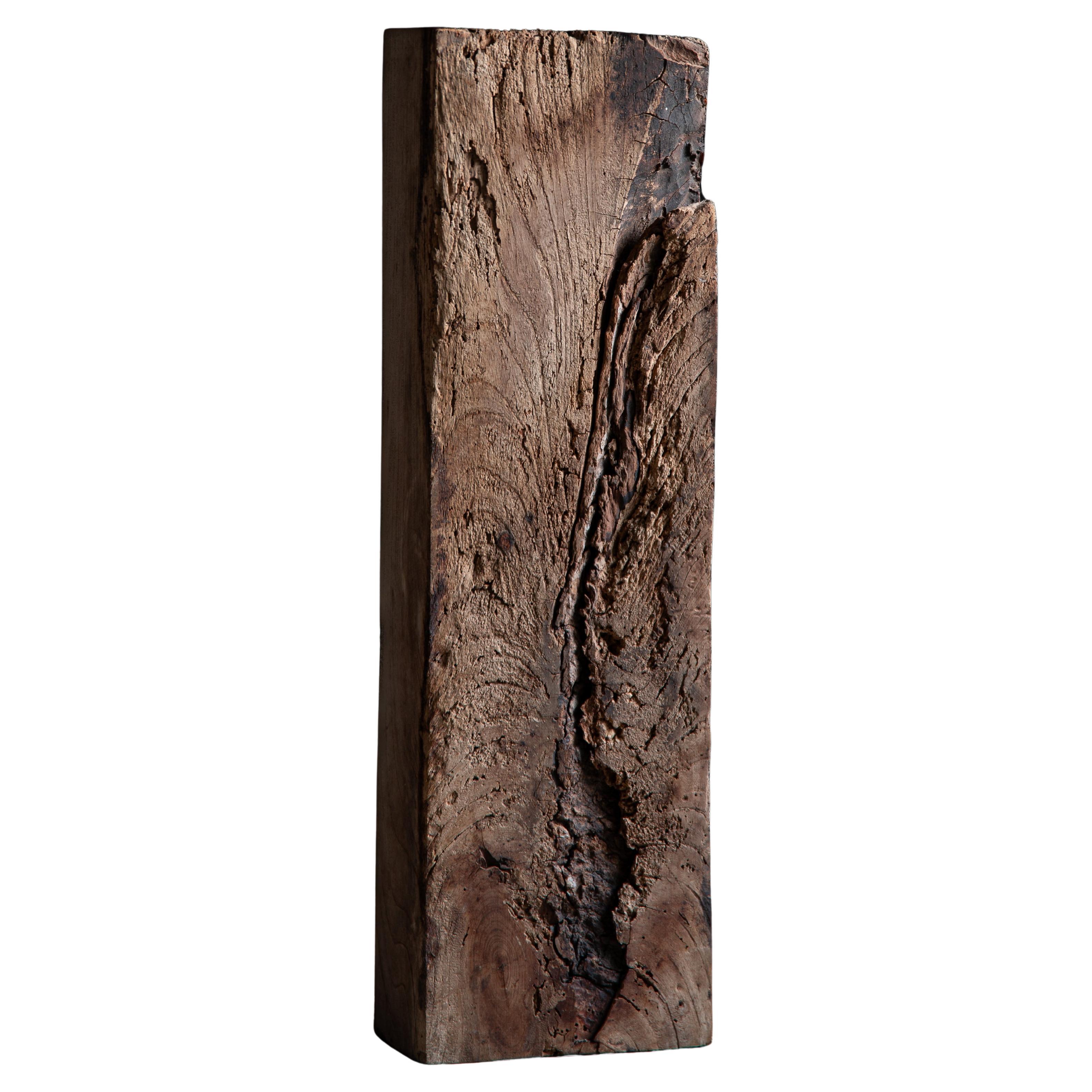 wabi sabi rustic Japanese wood sculpture, abstract Dai display stand, bonsai