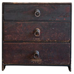 19eme boite à tansu japonaise antique urushi petite commode wabi sabi mingei