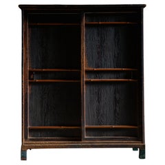 1900s-20s Meij-Taisho Japanese Wabi-Sabi Cabinet Yakusugi cedar, bamboo & copper