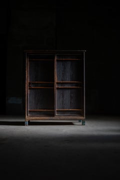 1900s-20s Meij-Taisho Japanese Wabi-Sabi Cabinet Yakusugi cedar, bamboo & copper