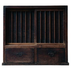 Japanese Edo Period Black Urushi Mizuya Tansu Display Cabinet Mid 19th Century