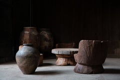 Jarra antigua japonesa de cerámica de Shigaraki del periodo Edo, recipiente «tsubo»