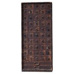 1850s-1890s Japanese antique mid-size medicine tansu chest of drawers, wabi sabi