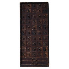 1850s-1890s Japanese antique mid-size medicine tansu chest of drawers, wabi sabi
