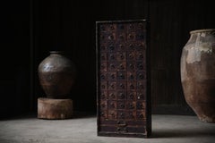 1850s-1890s Japanese antique mid-size medicine tansu chest of drawers, wabi sabi