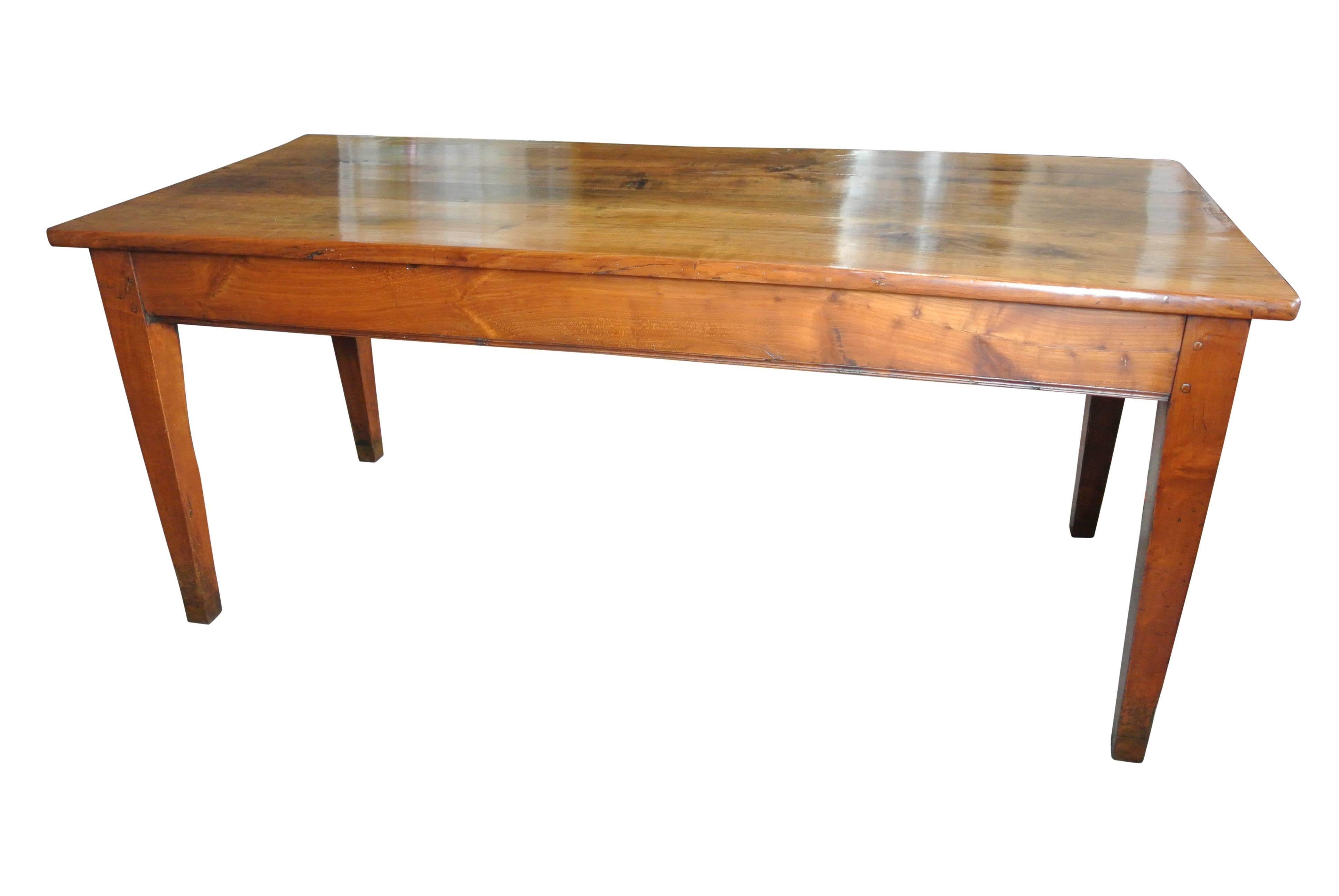 Large 19th Century, French Cherrywood Farmhouse Table In Excellent Condition In Bournemouth, GB
