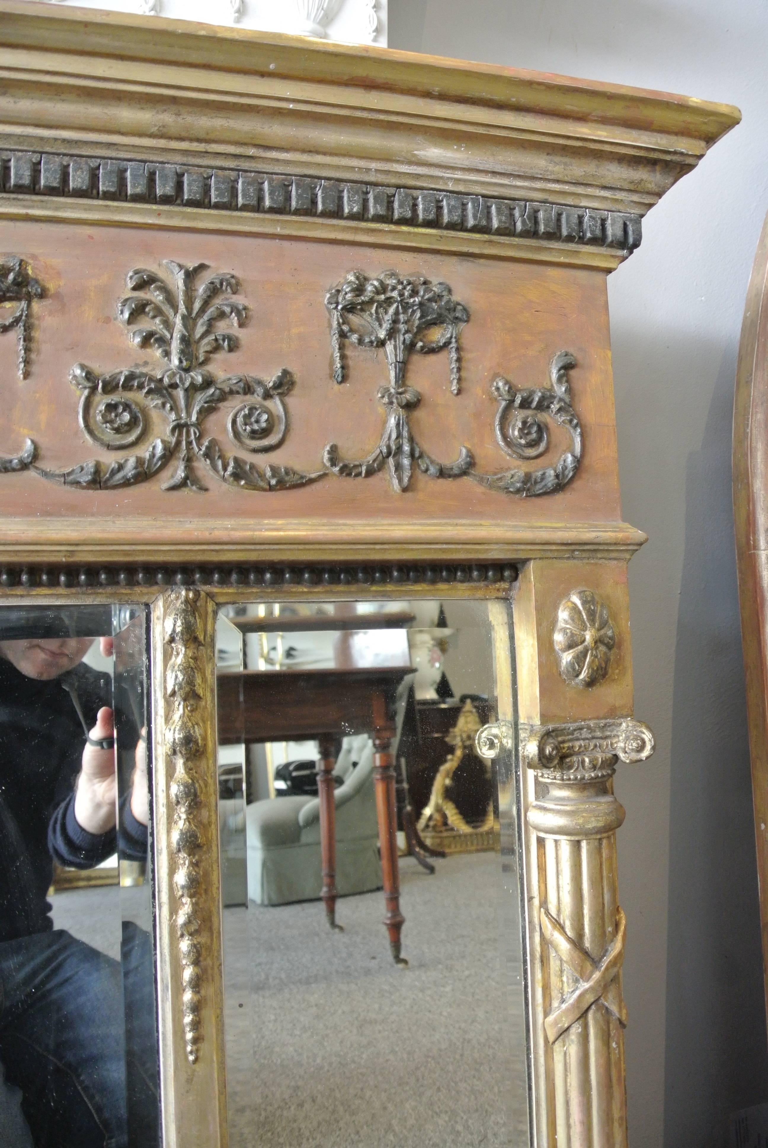 Early 19th Century Antique Regency Overmantel Mirror