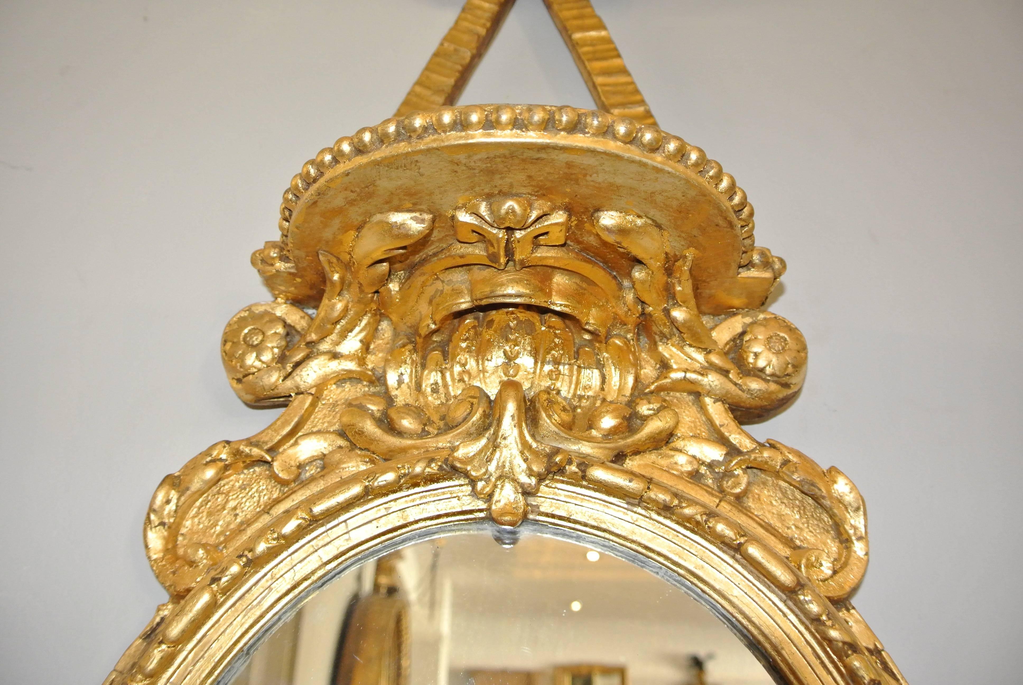 Mid-19th Century Pair of Antique 19th Century Gilt Mirror Sconces