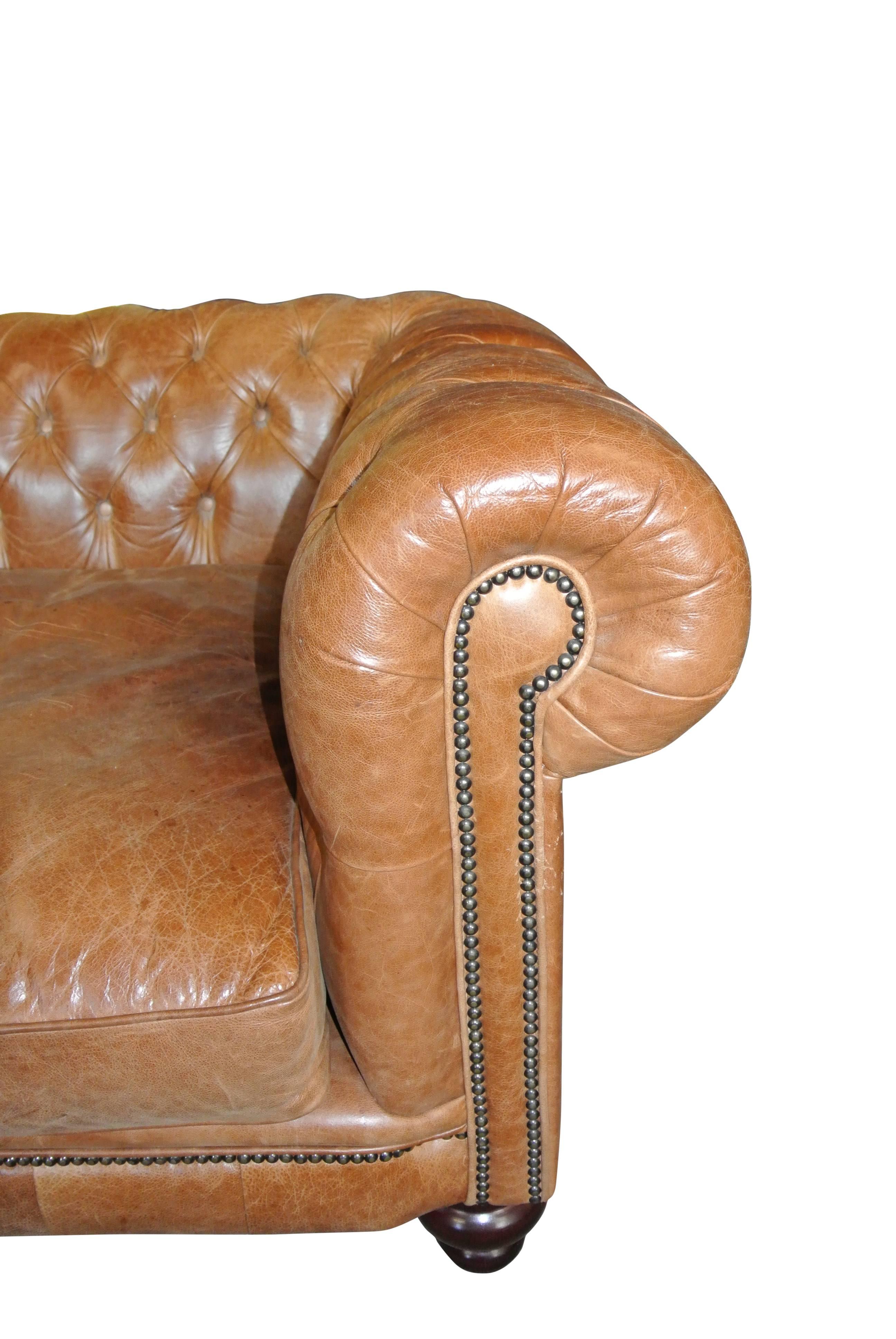 Great Britain (UK) Very Large Leather Chesterfield Settee