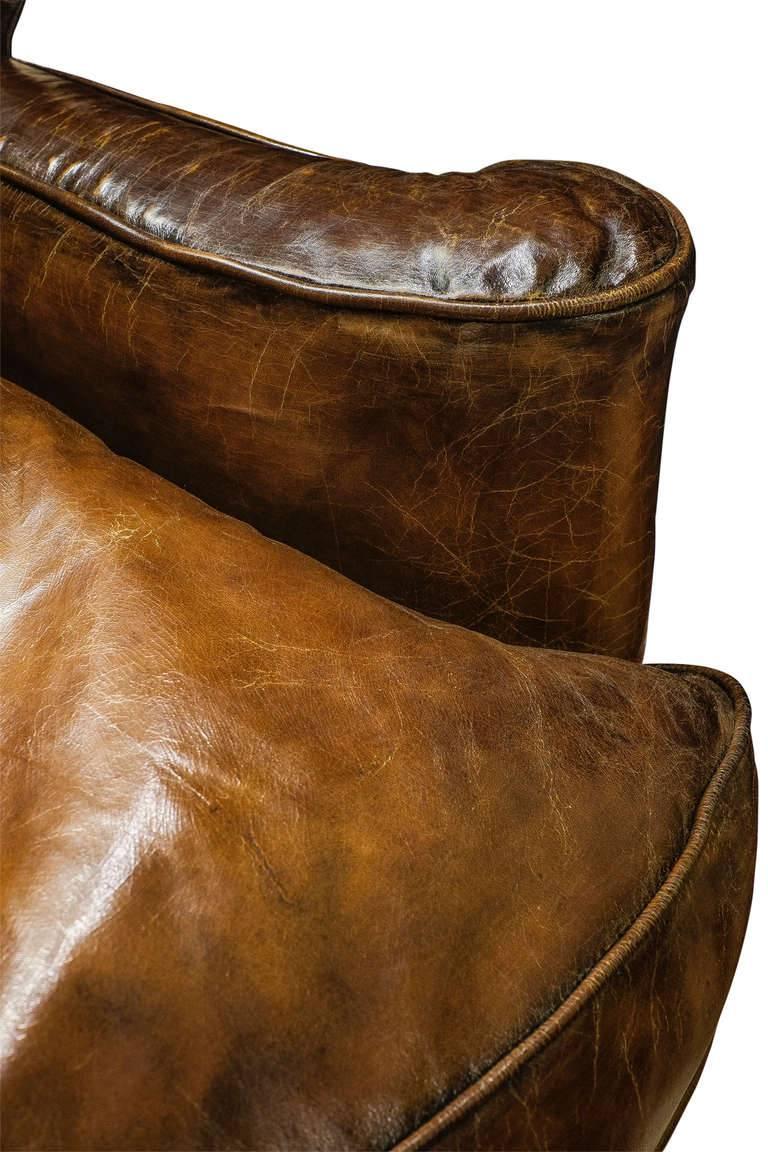 queen anne leather chair