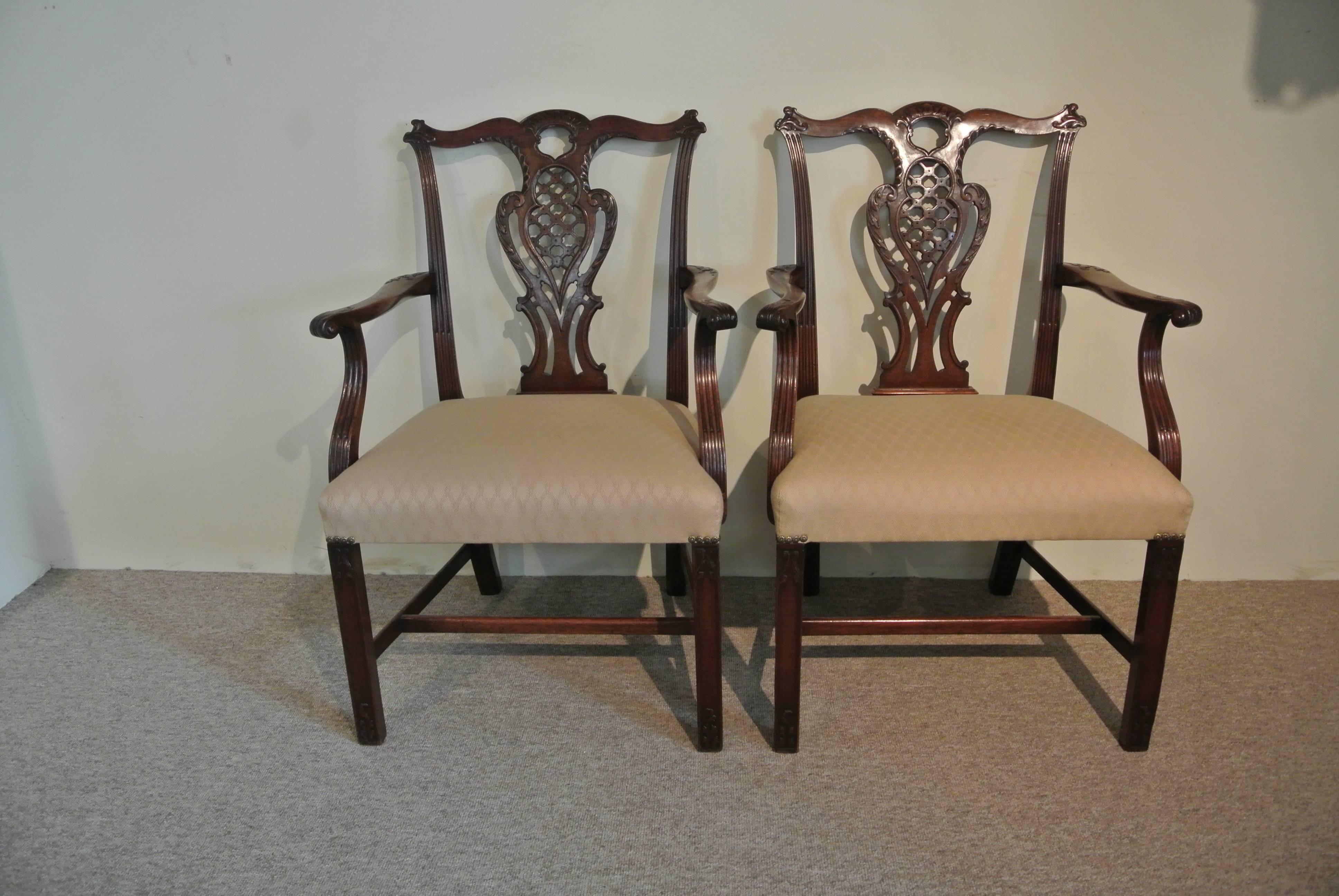 Set of 12 Fine 19th Century Chippendale Dining Chairs 2