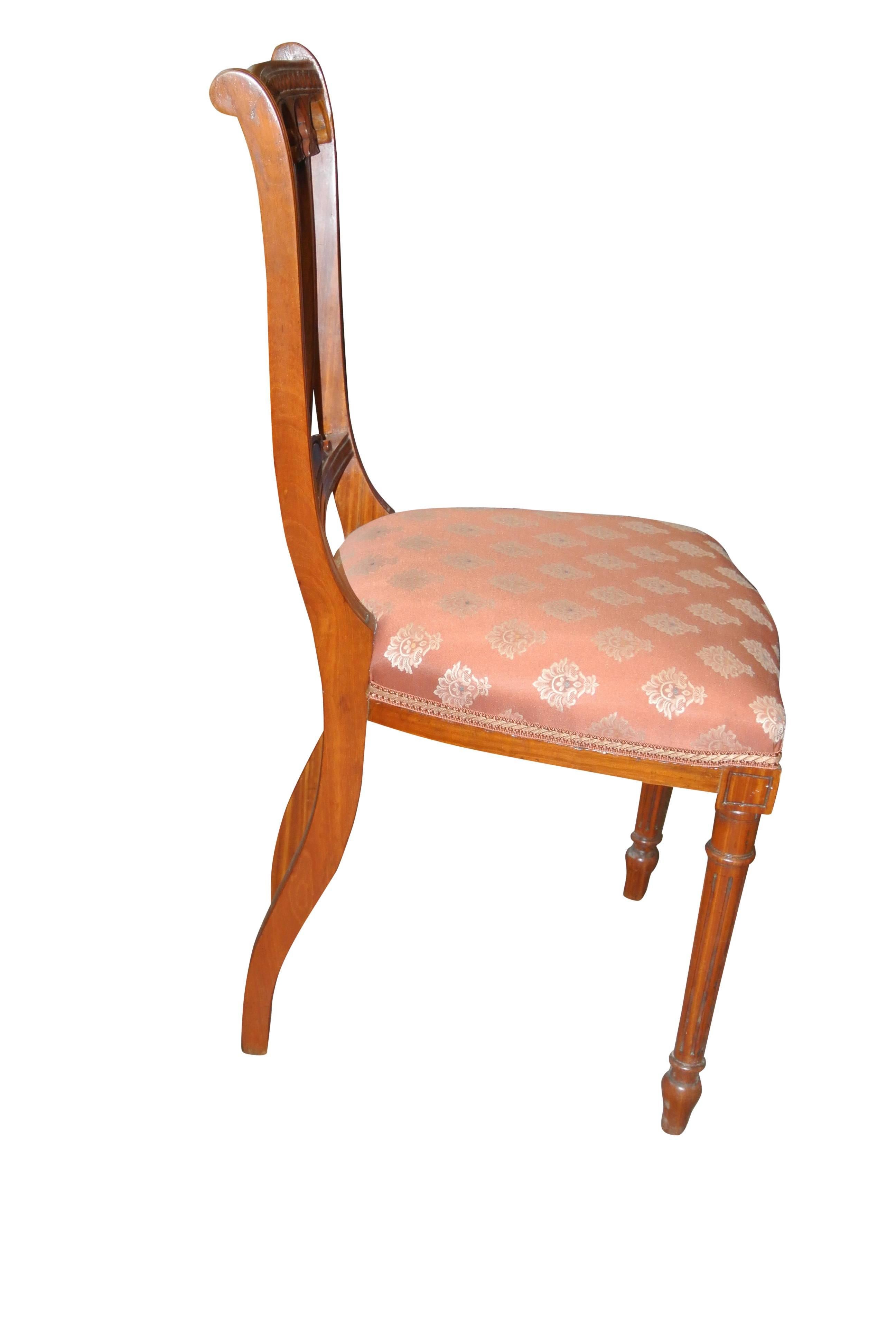 English Four 19th Century Hepplewhite Satinwood Chairs
