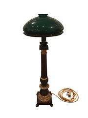 Fine 19th Century, Electrified Bronze Oil Lamp