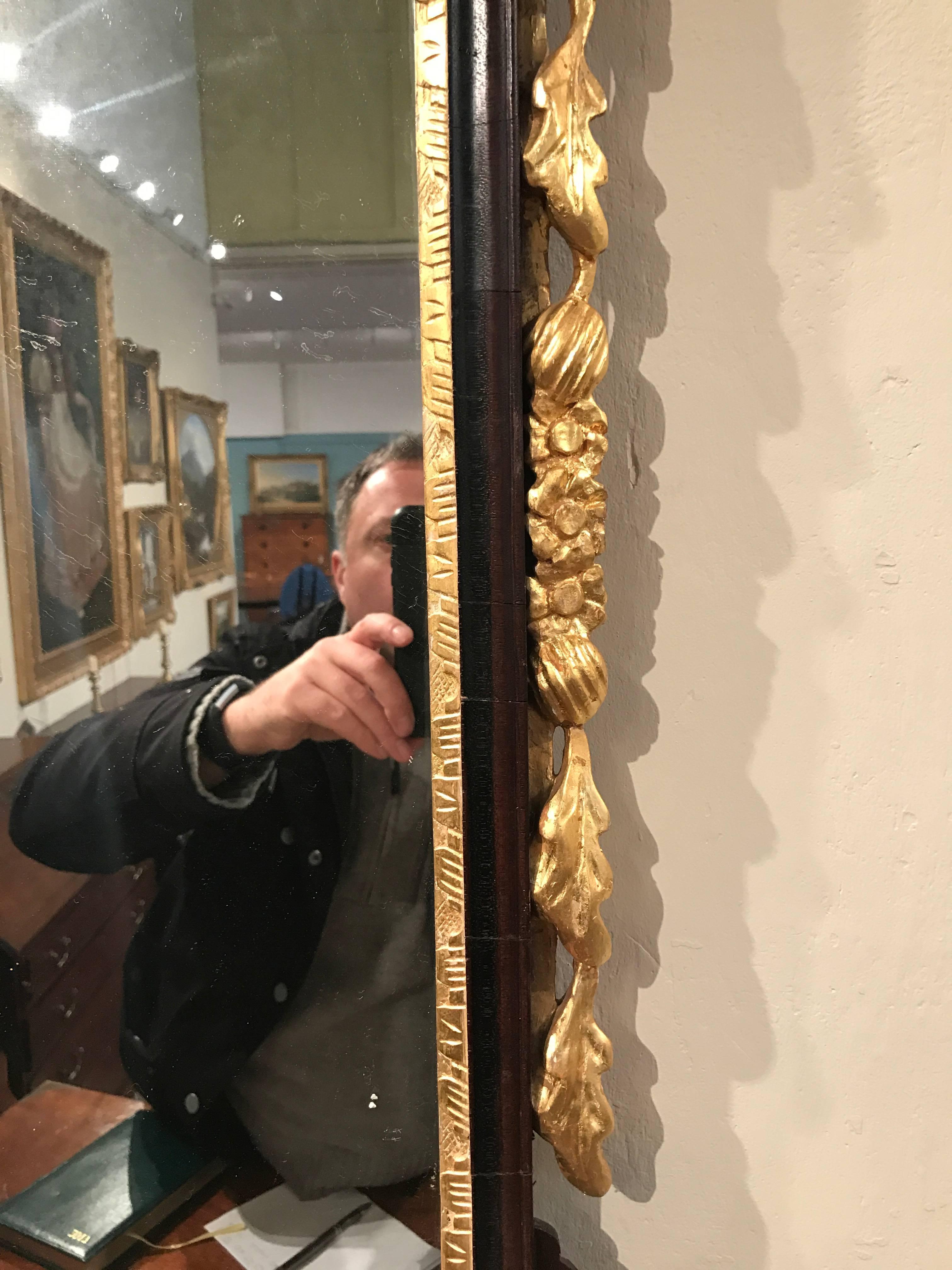 English 19th Century Gilt and Mahogany Wall Mirror