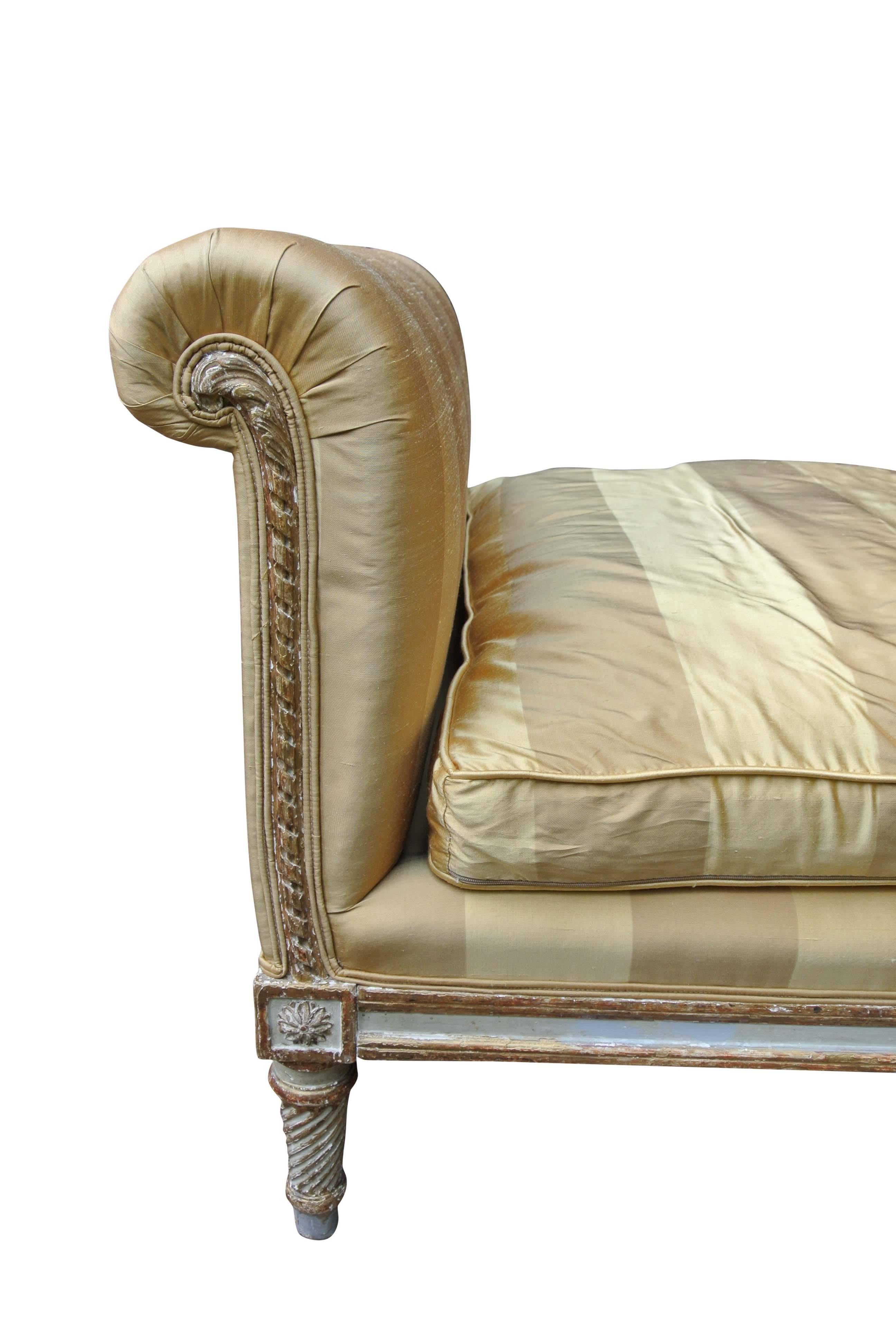 19th Century French Silk Lit Du Jour Day Bed 2
