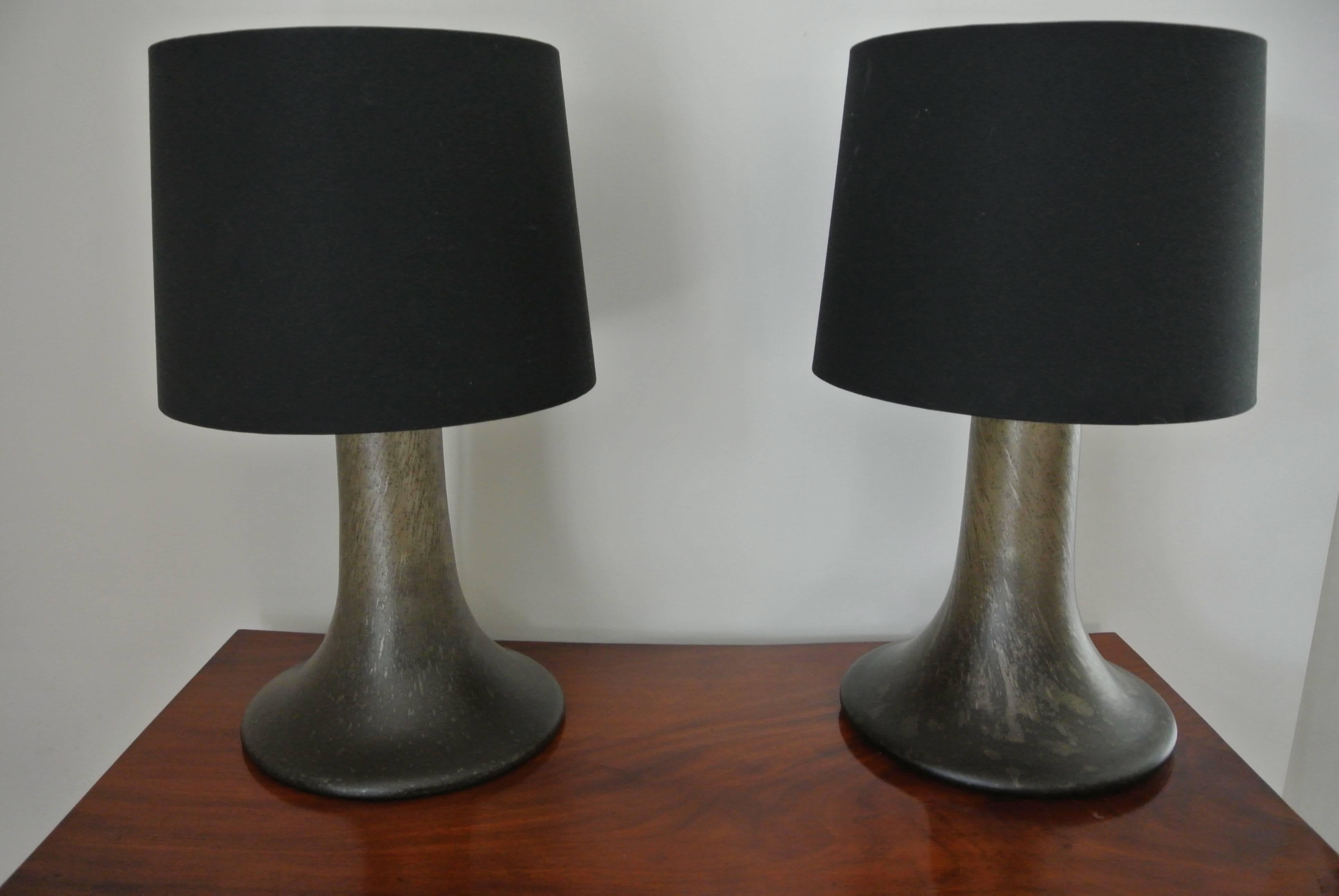 Mid-Century Modern Pair of 1950s Piell Putzler Designer Glass Lamps