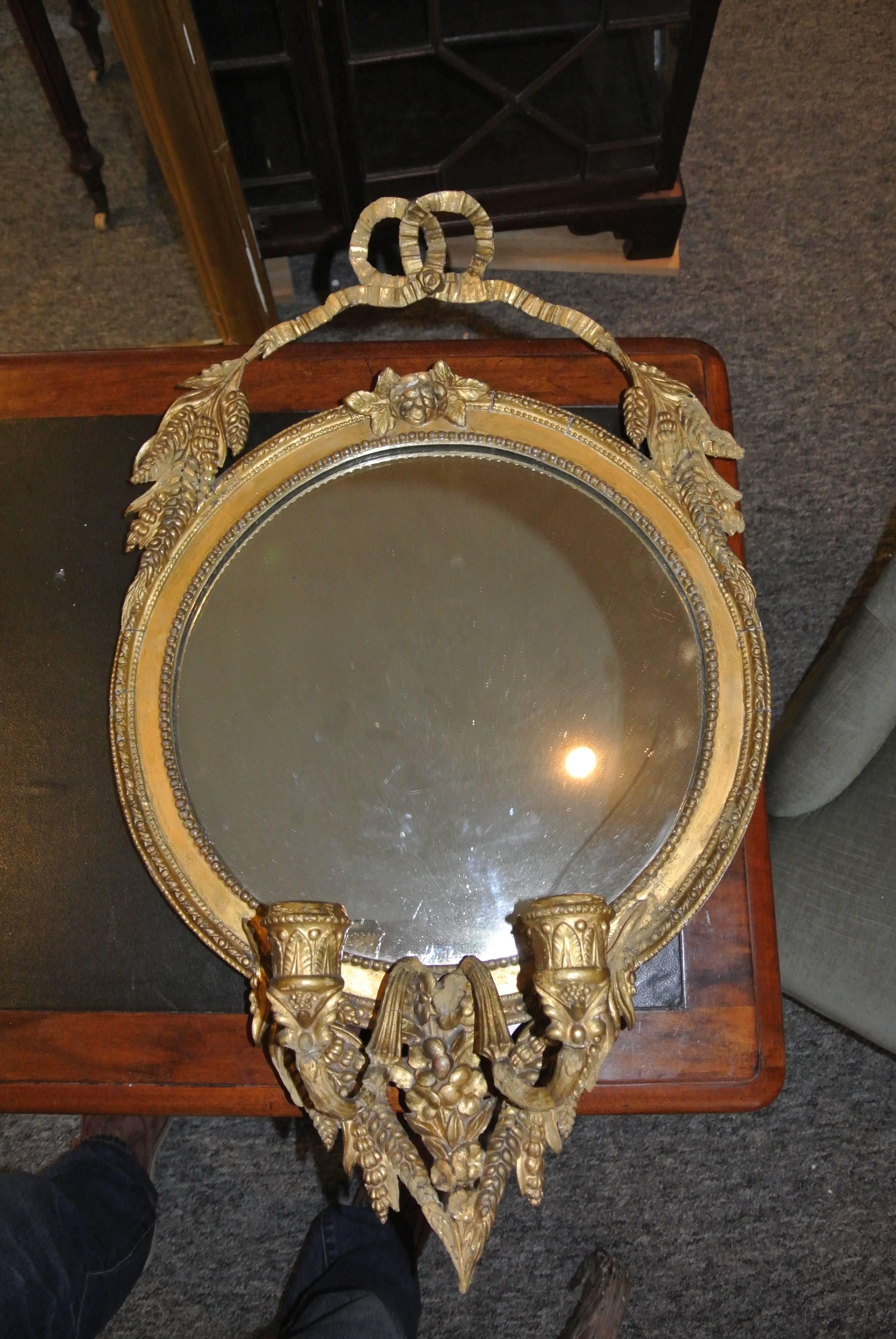 19th Century Pair of Girandole Mirrors In Good Condition In Bournemouth, GB