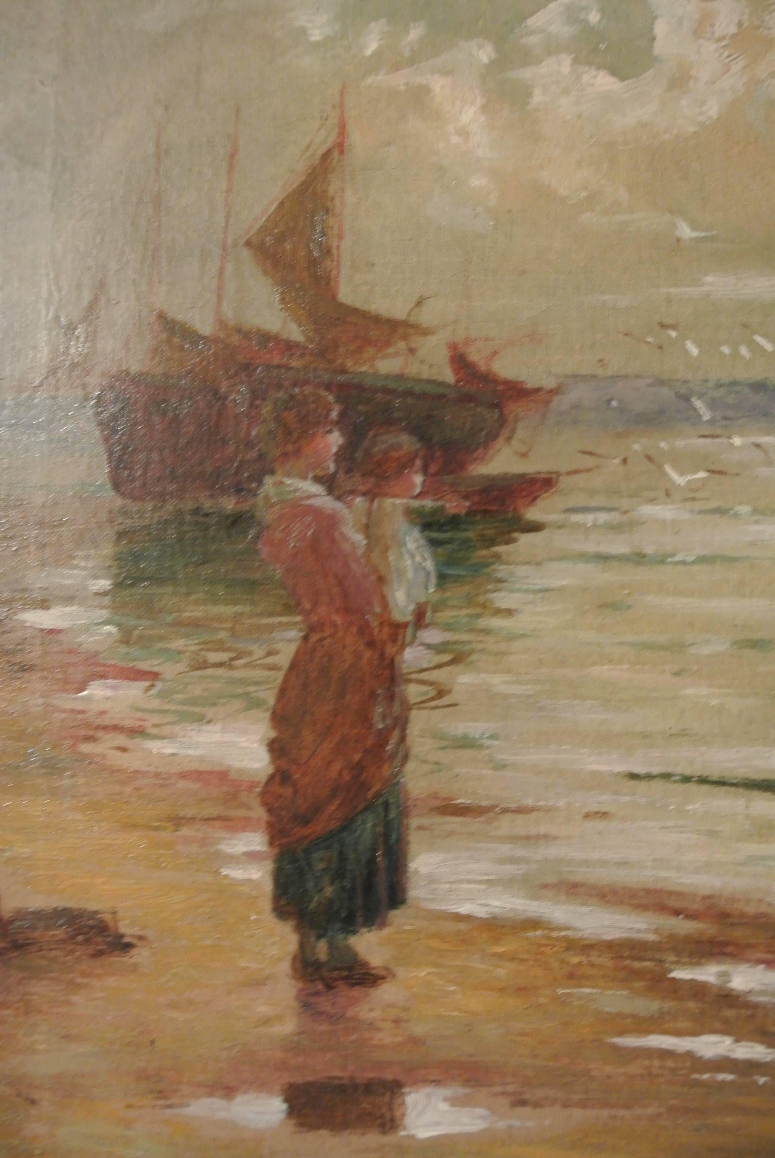 English Pair of Early 20th Century Coastal Scenes