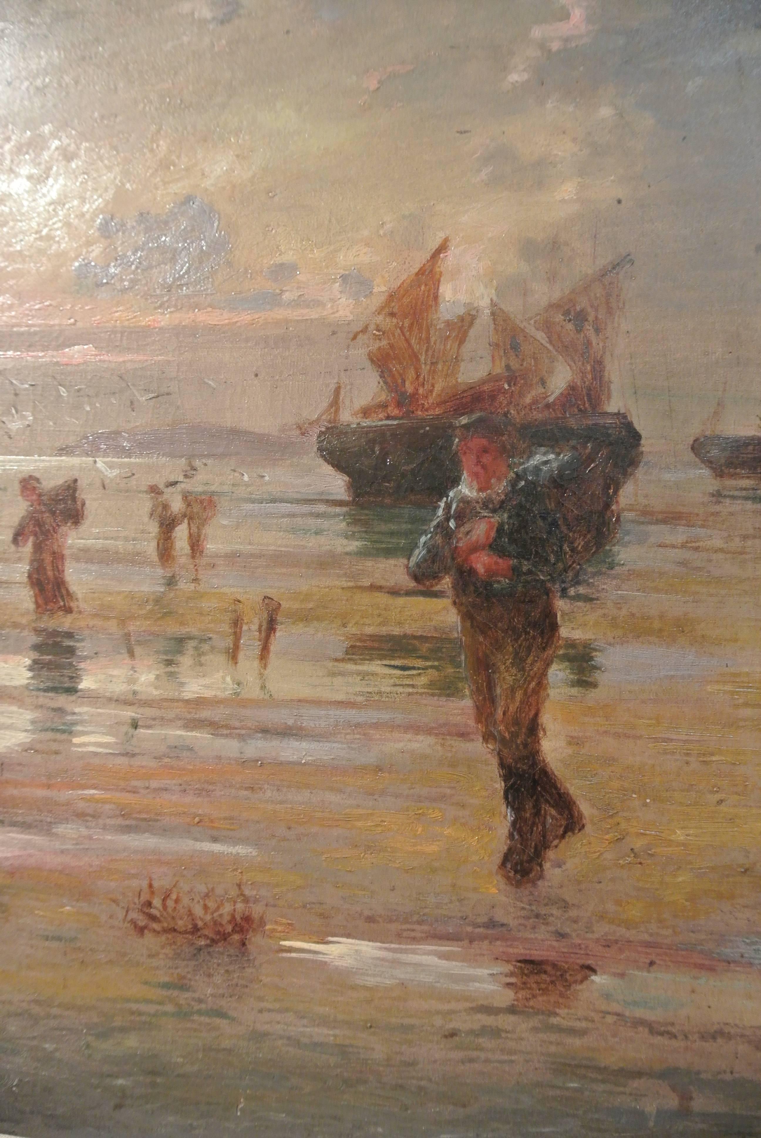 Pair of Early 20th Century Coastal Scenes In Excellent Condition In Bournemouth, GB
