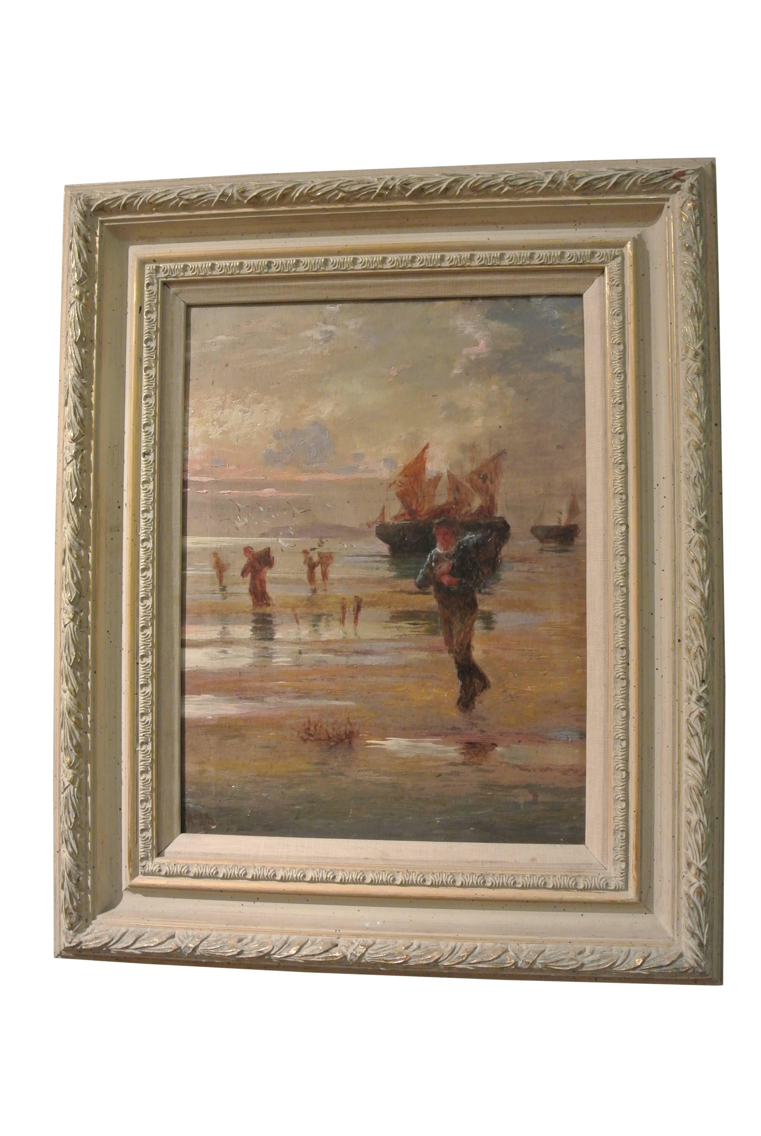 Oiled Pair of Early 20th Century Coastal Scenes