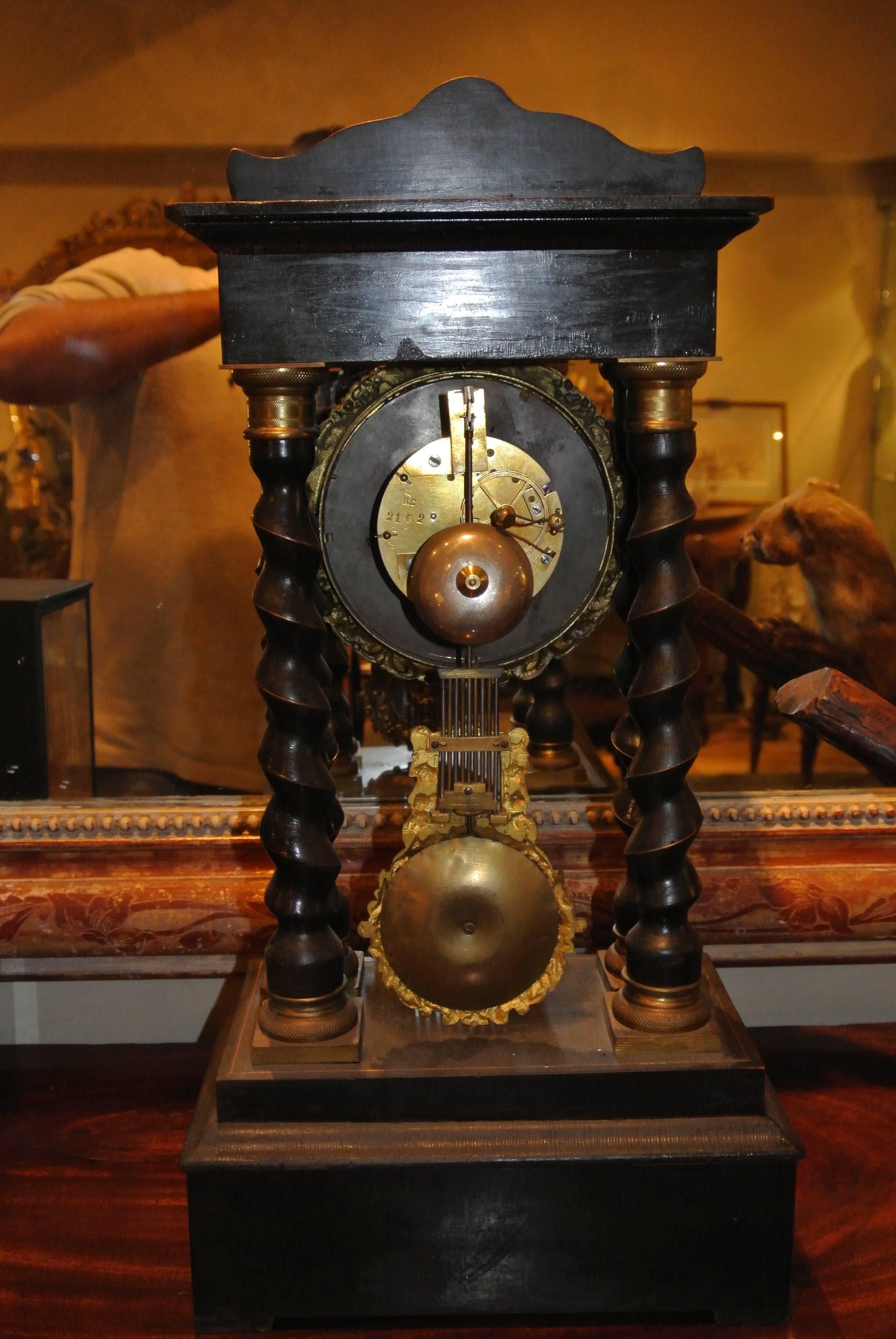 Late 19th Century 19th Century French Empire Portico Clock