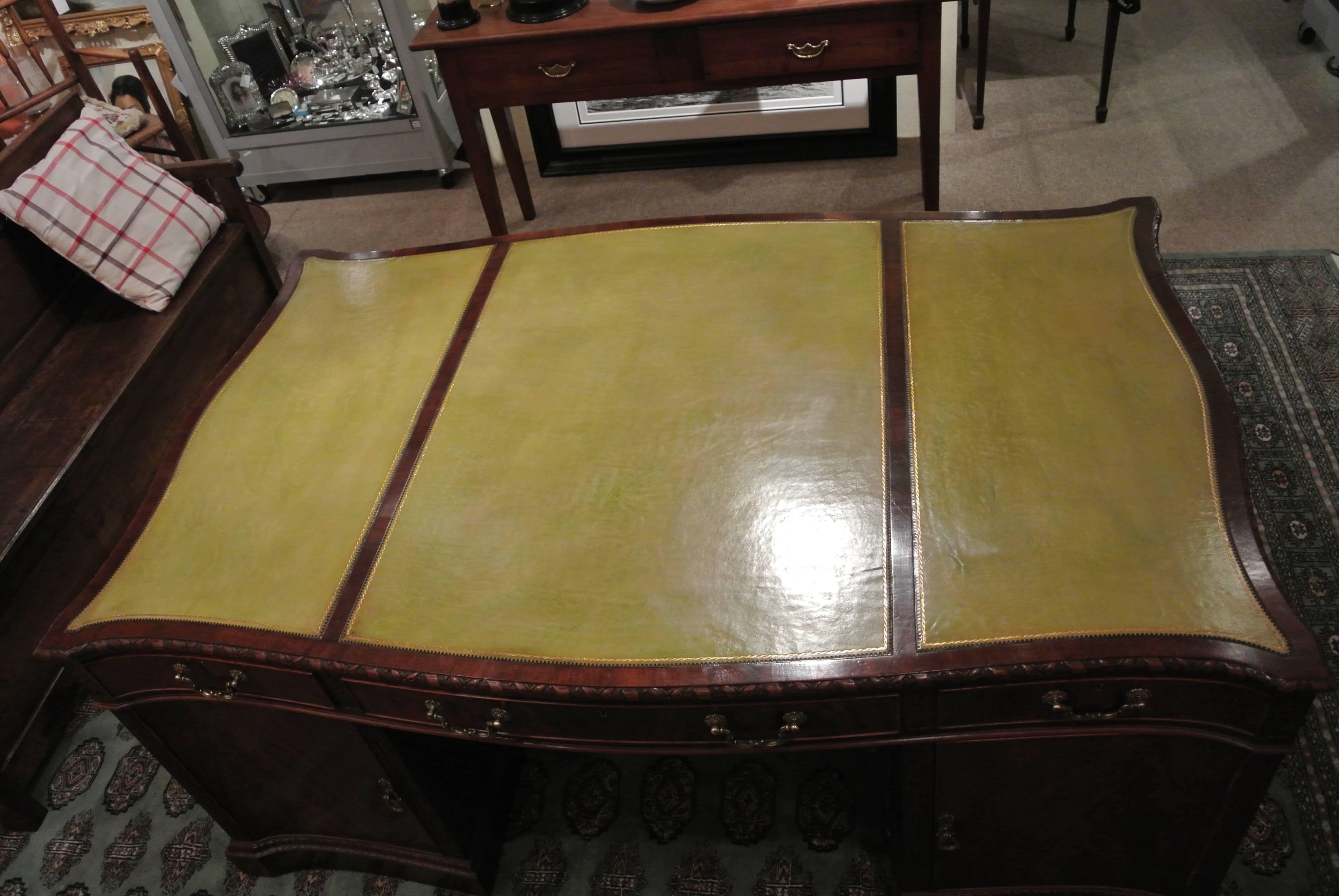 Mahogany George III Chippendale Style Partners Desk