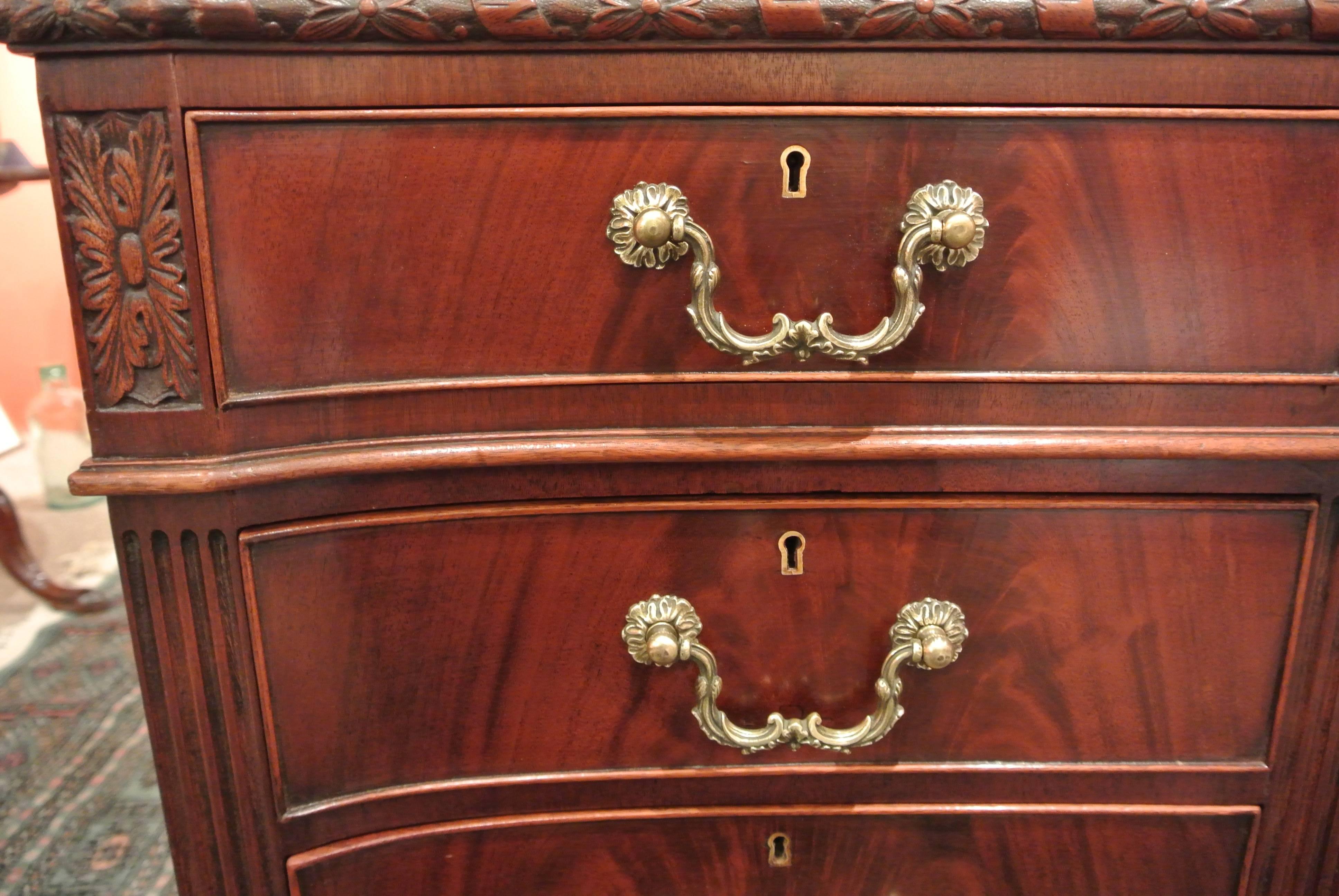 English George III Chippendale Style Partners Desk