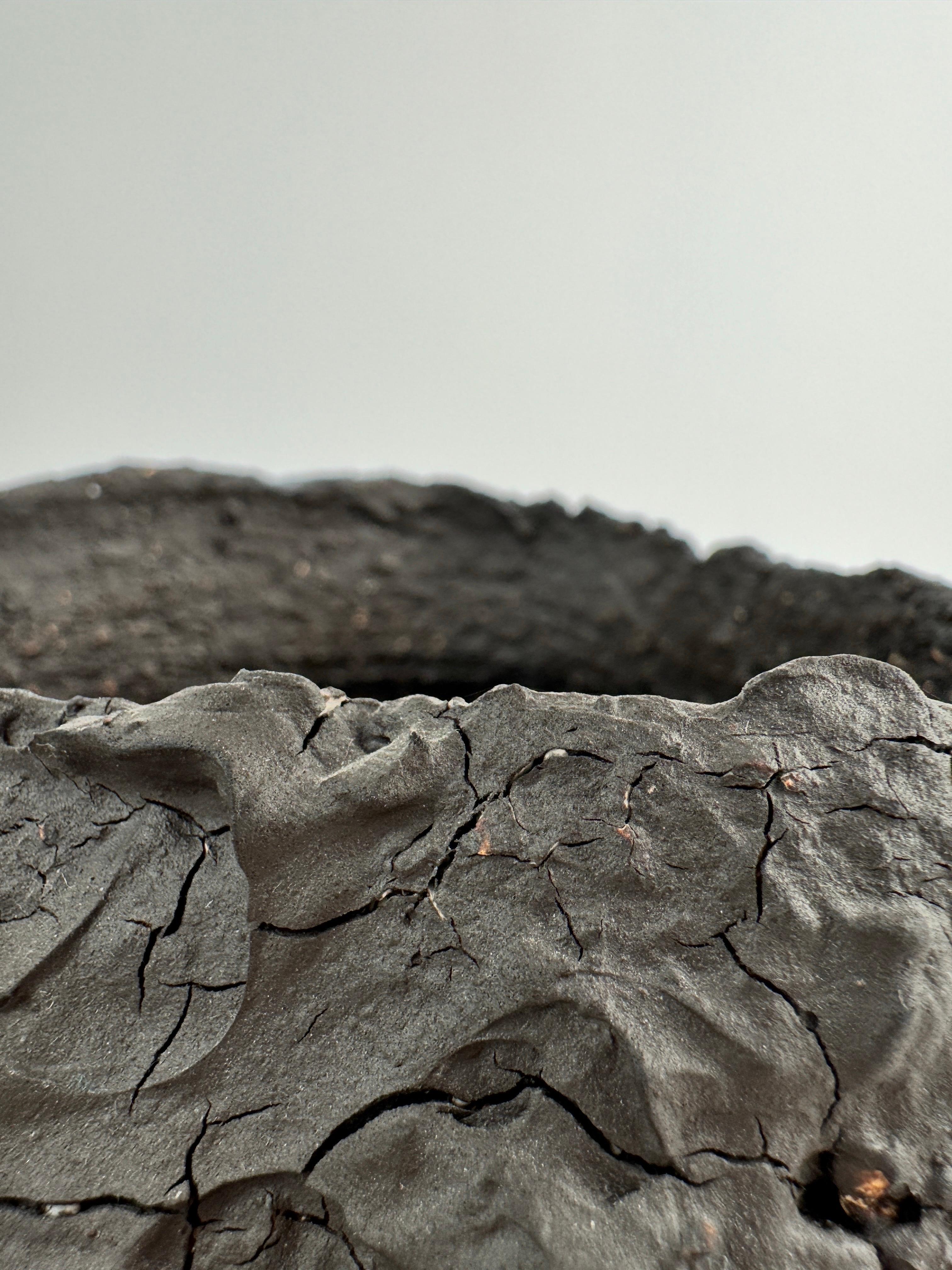 Lithuanian Sculptural Ceramic Form in Charred Black Clay  One-of-a-Kind Collector’s Object For Sale