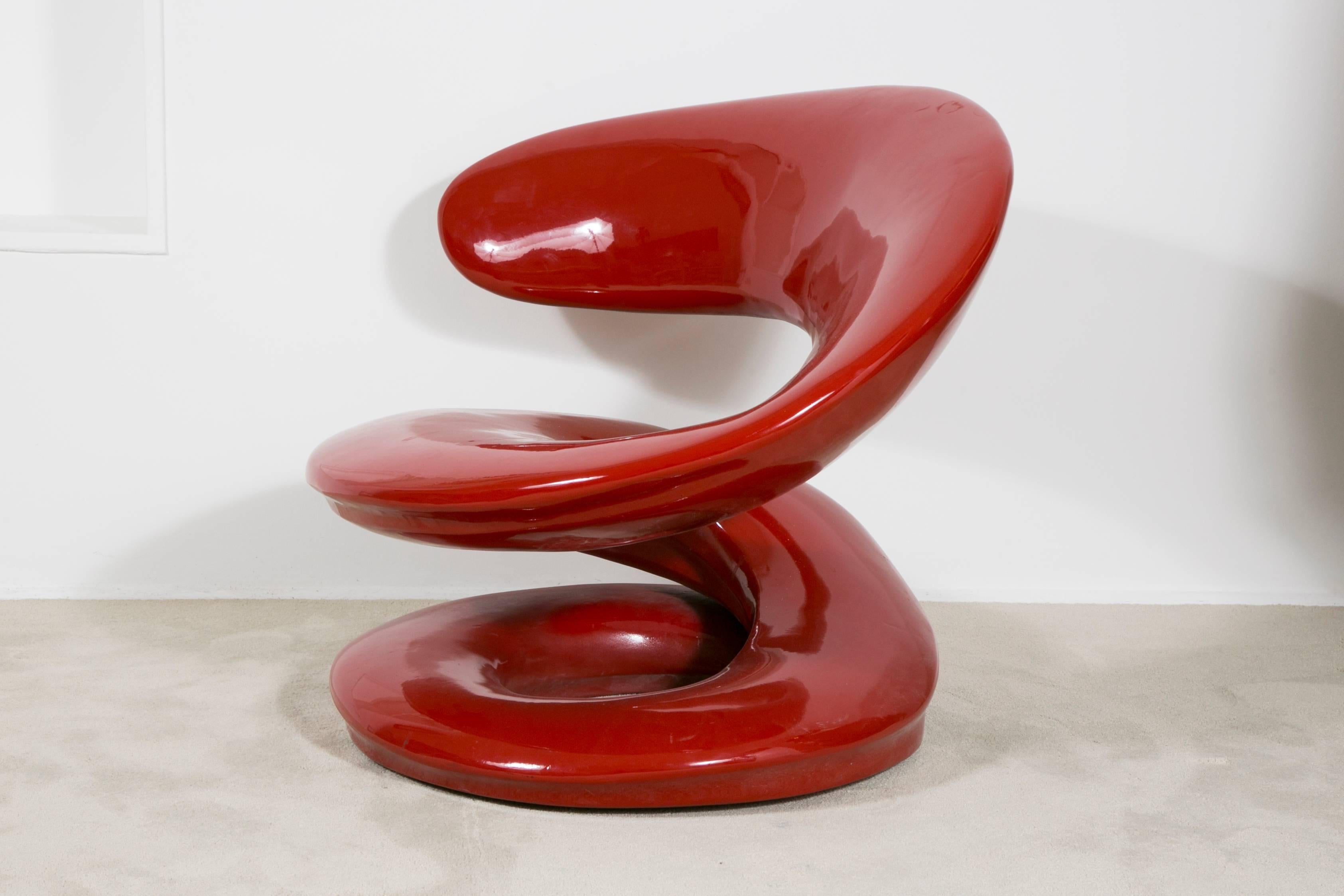 Armchair in lacquer, signed by Louis Durot.