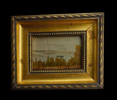 Paesine from Firenze, Toscana. Pair in golden frames.
