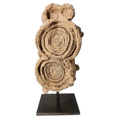 Scultura naturale pseudostromatolitica marocchina su base in acciaio personalizzata — 12,5 pollici