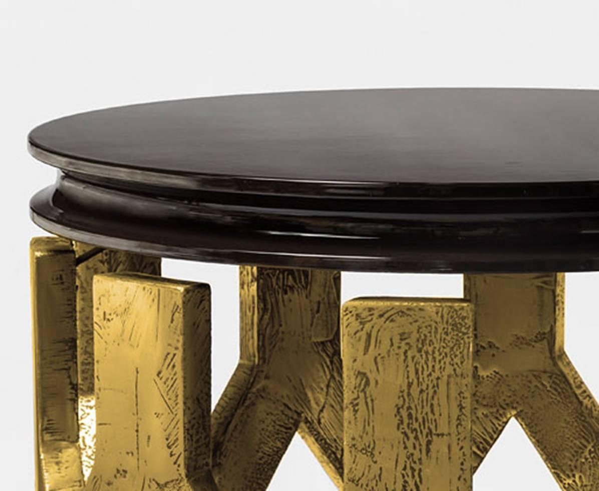 Lovely pedestal table by Charles Tassin for the MAY Gallery 
Top in lacquered wood, base in metallized wood.
Color's top in choice according to the RAL color chart.
This Pedestal is to order.
Manufacturing lead times is 6 to 8 weeks.
